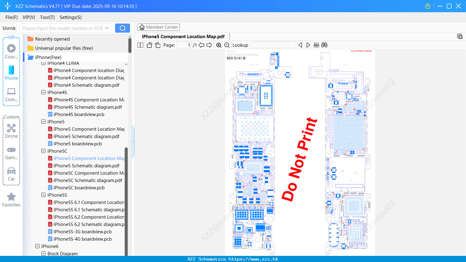 IPhone5 Component Location Map